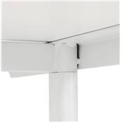 Bureau droit / table de travail design 'DISEGNO' blanc en bois pieds en métal blanc - 160 x 80 cm