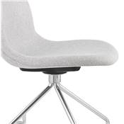 Chaise de bureau à roulettes design 'RULES' en tissu gris clair avec pied en métal chromé