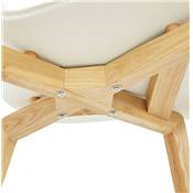 Chaise scandinave design 'Kvad' blanche avec 4 pieds en bois massif