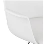 Chaise de bureau à roulettes design à accoudoirs 'KUTE' blanche pieds en métal chromé