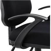Chaise de bureau design à roulettes dossier bas 'DENKA' noire en tissu maillé pieds en métal chromé