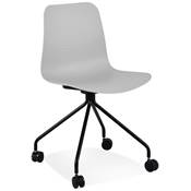 Chaise de bureau à roulettes design 'BLACK HJÜL' grise avec pied en métal noir