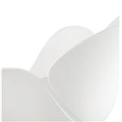 Chaise style industriel design à accoudoirs 'LOTUS' blanche avec 4 pieds en métal blanc
