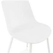 Chaise design moderne 'SILDE' blanche avec 4 pieds en métal blanc