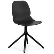 Chaise design de style moderne 'KOOL' noire avec 4 pieds en métal noir