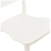 Chaise design de style scandinave 'MIDDAG' blanche avec 4 pieds en bois naturel