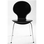 Chaise design 'Swing' noire avec 4 pieds en métal chromé