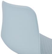Chaise design 'Sländak Silver' bleue avec 4 pieds en métal chromé
