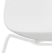 Chaise design empilable 'Style White' blanche pieds tréteaux en métal blanc