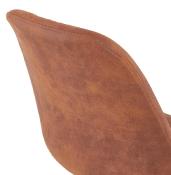Chaise design 'Black Milano' en microfibre marron avec 4 pieds en bois noir