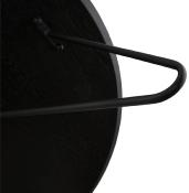 Table basse style industriel ronde 'Cooper' plateau en bois noir 4 pieds en métal noir - Ø 80 cm