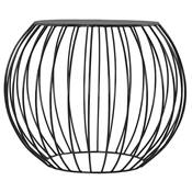 Table d'appoint ronde design 'Bold' artisanale noire en métal - 60 x 47 cm