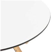 Table salle à manger scandinave ronde 'Cirklä' blanche 4 pieds bois naturel – Ø 100 cm
