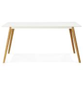 Table / bureau droit scandinave 'Bolnäss' plateau bois blanc 4 pieds bois – 160 x 90 cm