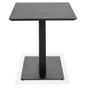 Table salle à manger 'Tvillin Black Small' noire bois pied central fonte – 150 x 70 cm