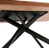 Table de salle à manger design 'Tepee Wood' plateau bois noyer pieds en métal noir - 200 x 100 cm
