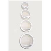 Etagères design murales rondes 'Circle' en bois blanches - Set de 4