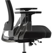Fauteuil de bureau design à roulettes dossier haut 'FOLLOW' tissu noir et maillé pieds chromés
