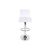 Tabouret de bar rglable design 'Ice' pivotant plexiglass blanc pied mtal chrom dossier haut