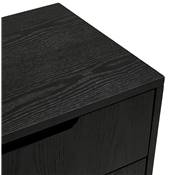 Meuble bahut buffet design 'CHESTERFIELD' en bois noir 2 portes et 3 tiroirs pieds en bois massif noir