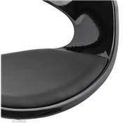 Chaise de bureau à roulettes design 'Neptune' noire pied en métal chromé