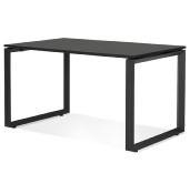 Bureau droit design 'MEET MINI' plateau noir en bois pieds en métal noir - 120 x 60 cm