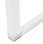 Bureau de direction droit 'Small Business' bois blanc pieds métal blanc et métal chromé – 140 x 70 cm