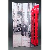 Paravent Londres bus et cabine tlphonique rouge k6 'London City'