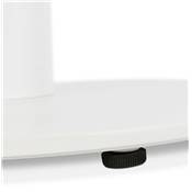 Petite table industriel ronde 'SMALL FERRO' plateau bois naturel pied central métal blanc – Ø 60 cm