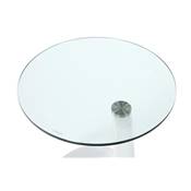 Table basse design d'appoint 'Goutte' en verre blanche pied en fibre de verre - Ø 45 cm