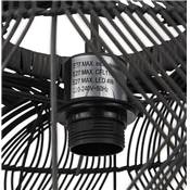 Suspension design ronde 'OMBRA' abat jour rotin noir structure métal noir réglable en hauteur