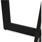 Grande table scandinave carrée 'BIG VÄN' plateau en bois noir pieds en métal noir - 140 x 140 cm