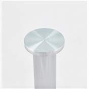Petite table / table de réunion ronde 'LIGHTY' plateau verre transparent pied central chromé - Ø 90 cm