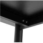 Table / bureau droit design 'VANIA' en bois noir pied central en métal noir – 160 x 80 cm
