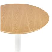 Table de bar haute ronde 'CONTY' en bois naturel avec pied central en métal blanc – Ø 60 cm