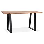 Table bar Mange-debout industriel 'HIGH BARNE XL' bois massif naturel pied métal noir - 200 x 95 cm
