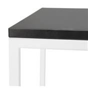 Table bar haute style industriel carré 'BISTRO' bois noir 4 pieds métal blanc idéal proffesionnels