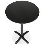 Table de bar haute pliable ronde 'BARDA' en bois noir avec pied central en métal noir – Ø 68 cm