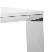 Table réunion / bureau bench 'BIG AFER' bois blanc pieds métal blanc et chromé - 140 x 140 cm