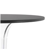 Table design ronde intérieur / extérieur 'RAMO' noir pied central transparent et gris - Ø 80 cm