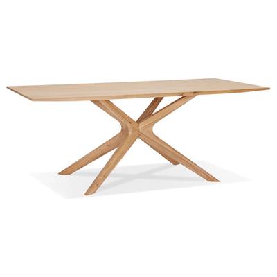 Table de salle à manger scandinave 'MASSIF' plateau et pieds bois massif - 195 x 95 cm