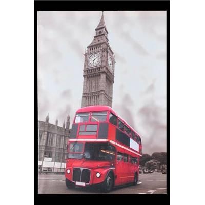 Tableau Londres 'Big Ben' bus rouge - 70 x 50 cm