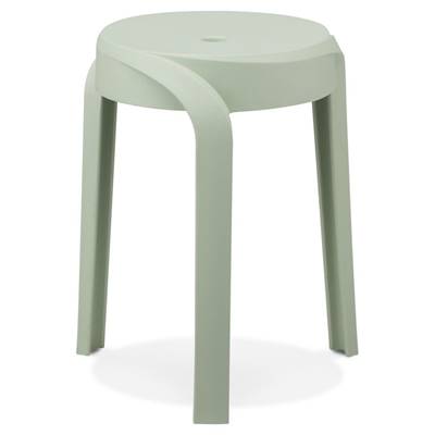 Tabouret bas design de style moderne empilable 'FIORI' en resine verte