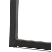 Tabouret de bar empilable design carré 'BLACK IRON' noir avec pieds en métal noir et dossier bas