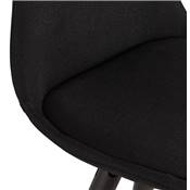 Tabouret de bar design 'MODEN' en tissu 4 pieds bois noir repose pieds et pieds doré dossier haut