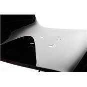 Tabouret de bar réglable design 'Ice' pivotant plexiglass noir pied métal chromé dossier haut