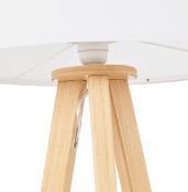 Lampe à poser scandinave trépied 'Stätiv' abat-jour blanc 3 pieds en bois naturel
