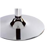 Table basse design ronde 'Pub' en verre noir pied central en métal chromé - Ø 70 cm