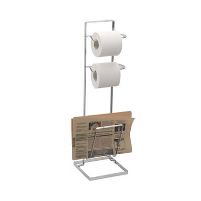 Distributeur de papier-toilette design avec porte revues en métal