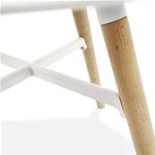 Chaise design à accoudoirs 'CONCEPT WOOD' blanche avec 4 pieds en bois naturel